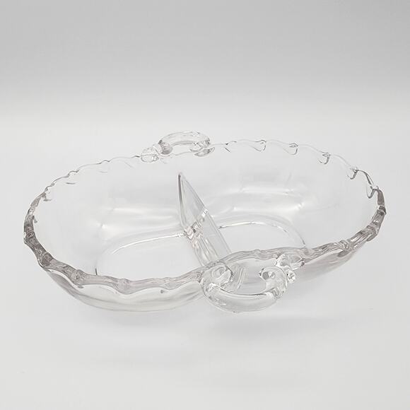 Fostoria Relish Dish 7 1/2" Divided Century Pattern Glass 1960s Vintage - Picture 1 of 3